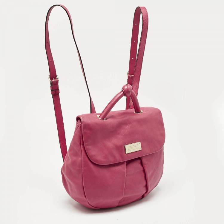 Pre Owned Marc by Marc Jacobs Dark Pink Leather Marchive Backpack