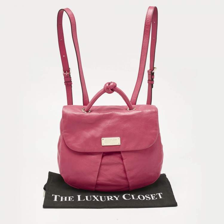 Pre Owned Marc by Marc Jacobs Dark Pink Leather Marchive Backpack