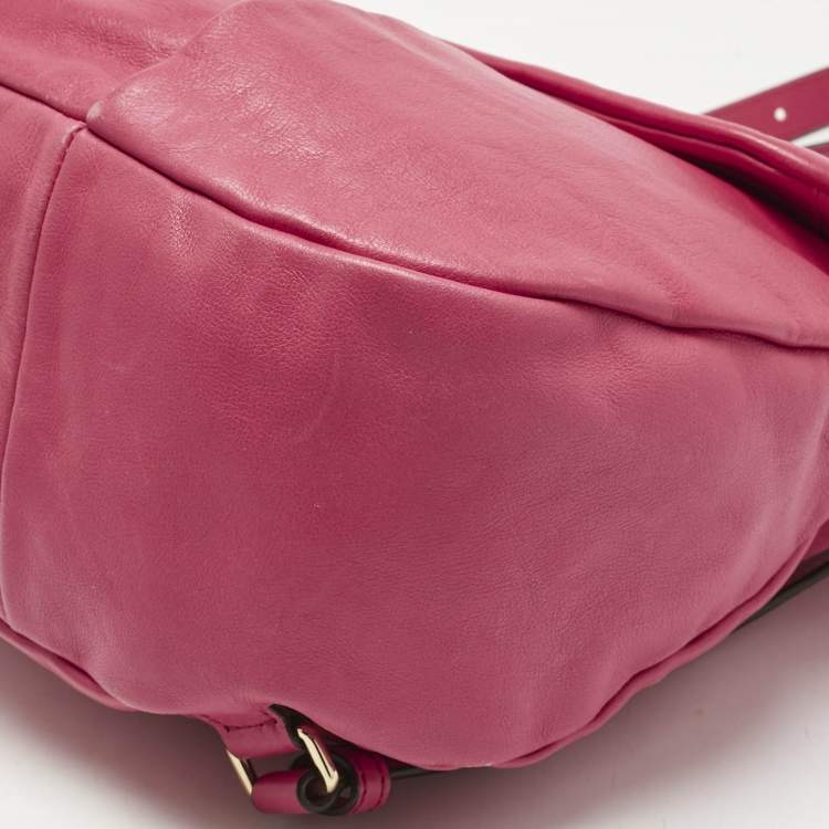 Pre Owned Marc by Marc Jacobs Dark Pink Leather Marchive Backpack