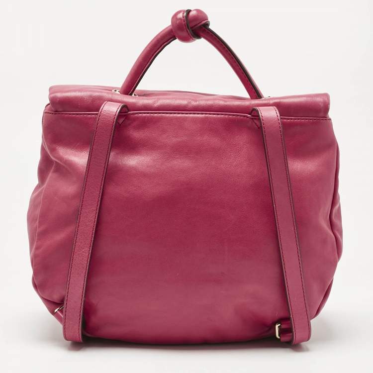 Pre Owned Marc by Marc Jacobs Dark Pink Leather Marchive Backpack
