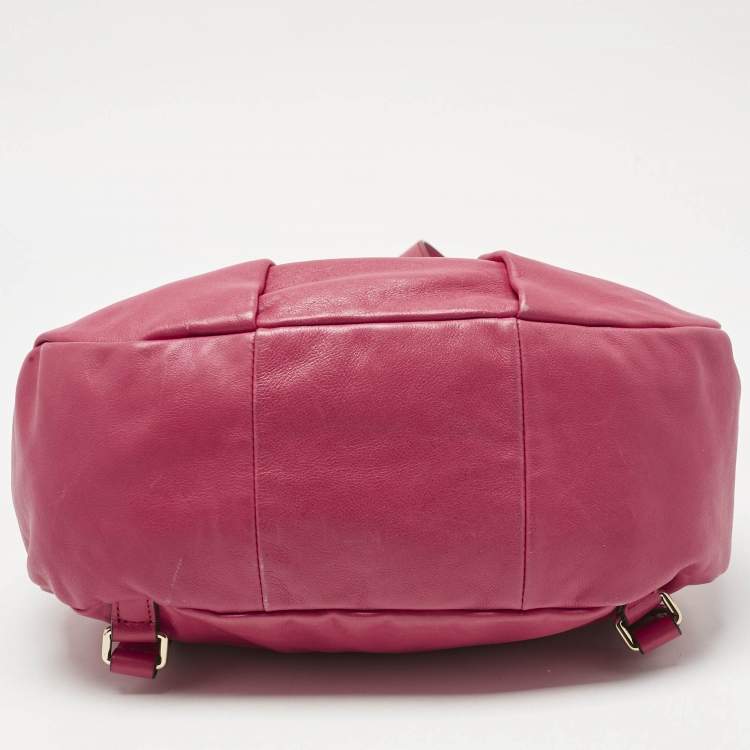 Pre Owned Marc by Marc Jacobs Dark Pink Leather Marchive Backpack