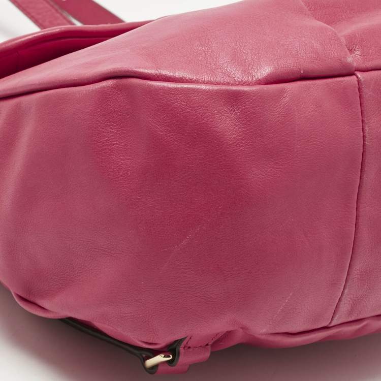Pre Owned Marc by Marc Jacobs Dark Pink Leather Marchive Backpack