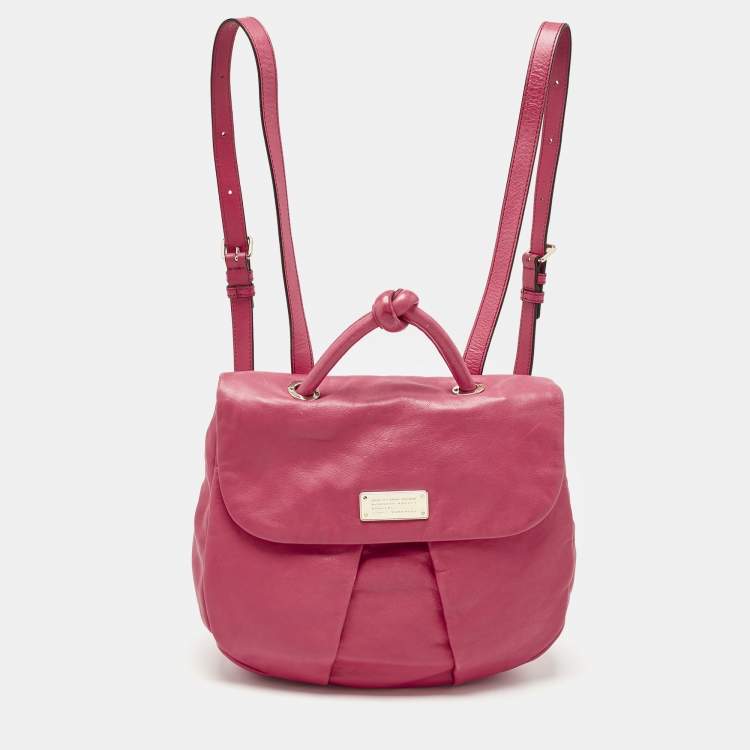 Pre Owned Marc by Marc Jacobs Dark Pink Leather Marchive Backpack