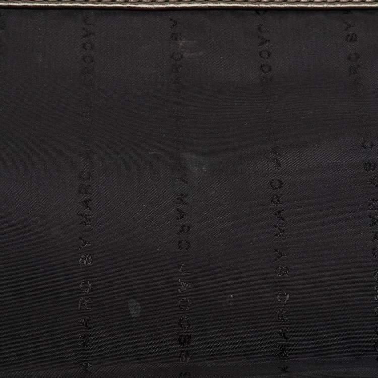 Pre Owned Marc by Marc Jacobs Metallic Grey Leather Flap Crossbody Bag