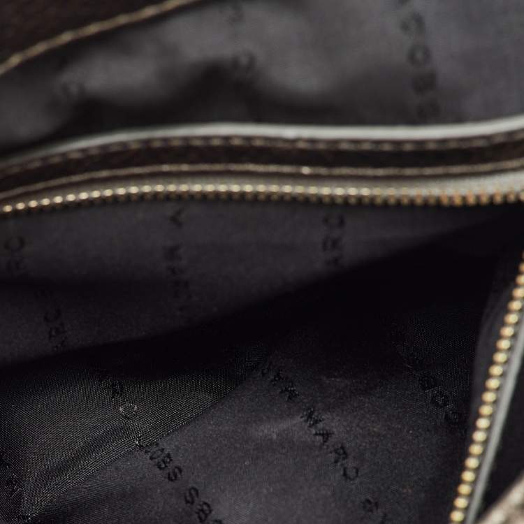 Pre Owned Marc by Marc Jacobs Metallic Grey Leather Flap Crossbody Bag