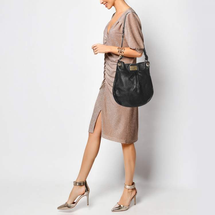 Pre Owned Marc by Marc Jacobs Black Leather Classic Q Hillier Hobo