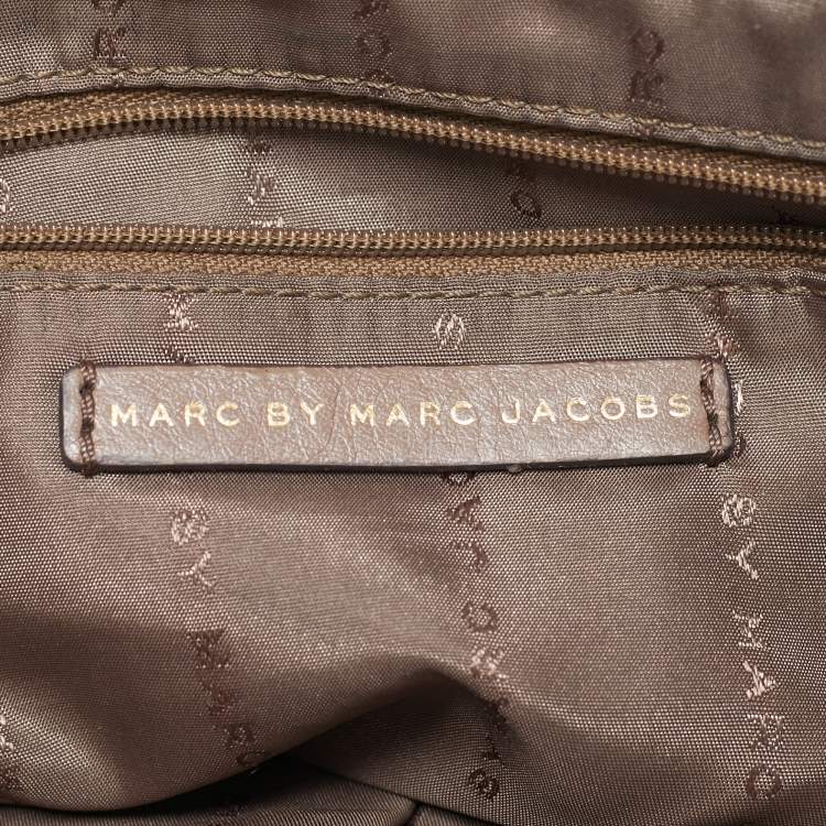 Pre Owned Marc By Marc Jacobs Beige Leather Goodbye Columbus Top Handle Bag