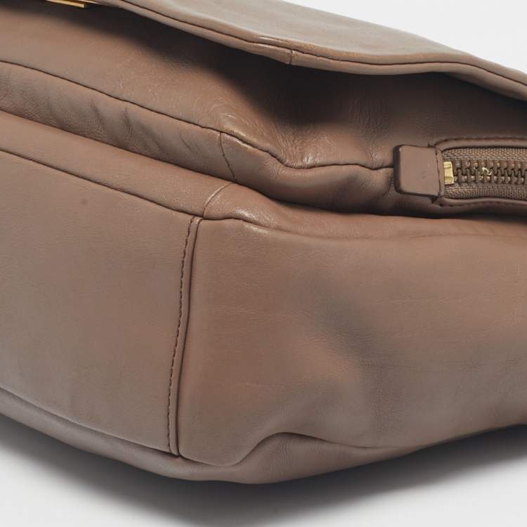 Pre Owned Marc By Marc Jacobs Beige Leather Goodbye Columbus Top Handle Bag