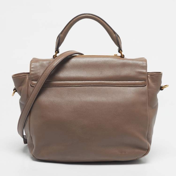 Pre Owned Marc By Marc Jacobs Beige Leather Goodbye Columbus Top Handle Bag