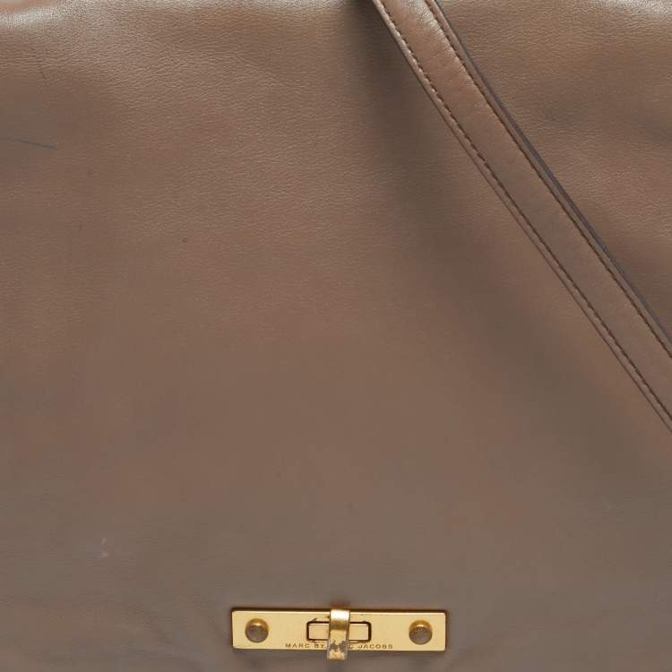 Pre Owned Marc By Marc Jacobs Beige Leather Goodbye Columbus Top Handle Bag
