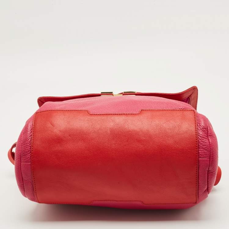 Pre Owned Marc By Marc Jacobs Red/Fuchsia Leather Bob’s Memphis Top Handle Bag