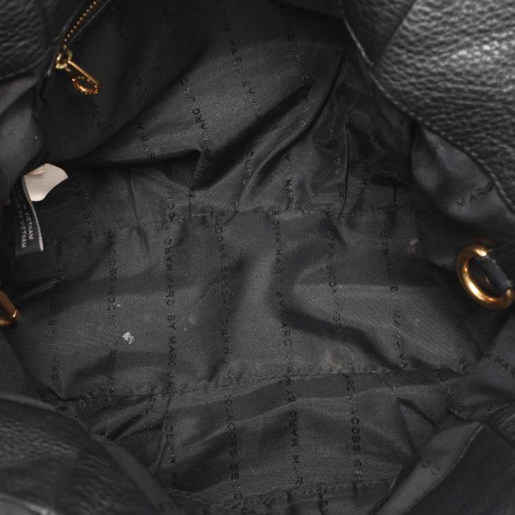 Pre Owned Marc by Marc Jacobs Black Leather Classic Q Francesca Tote