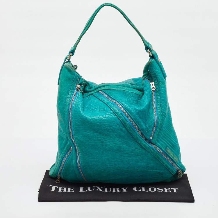 Pre Owned Marc by Marc Jacobs Blue Leather Leola Zipper Detail Hobo