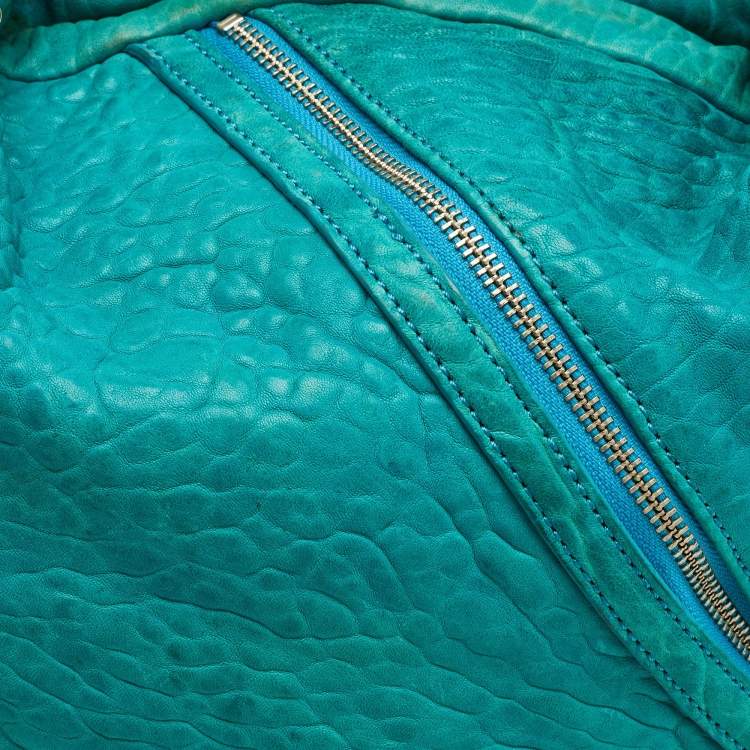 Pre Owned Marc by Marc Jacobs Blue Leather Leola Zipper Detail Hobo