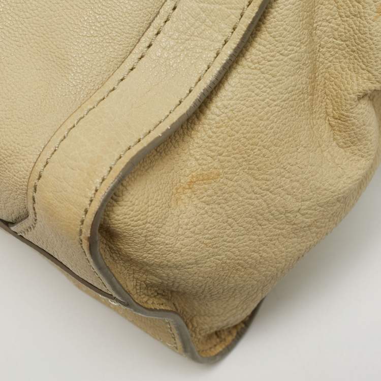 Pre Owned Marc by Marc Jacobs Belmont Cream/Grey Leather Satchel