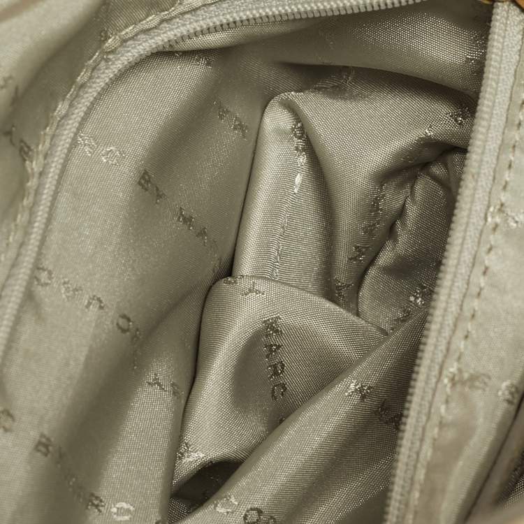 Pre Owned Marc by Marc Jacobs Belmont Cream/Grey Leather Satchel
