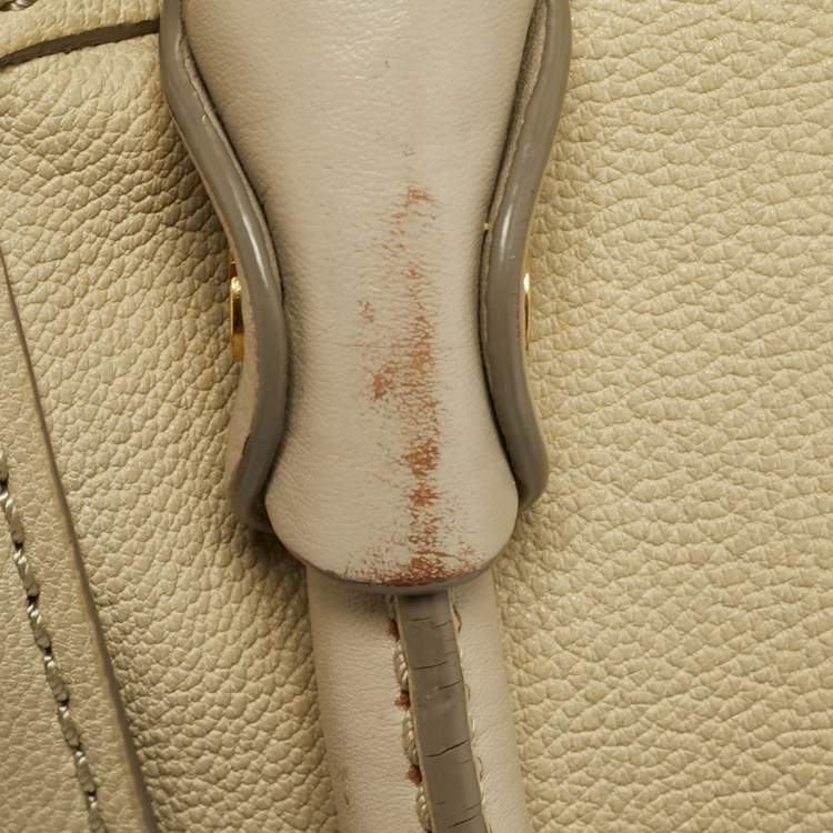 Pre Owned Marc by Marc Jacobs Belmont Cream/Grey Leather Satchel