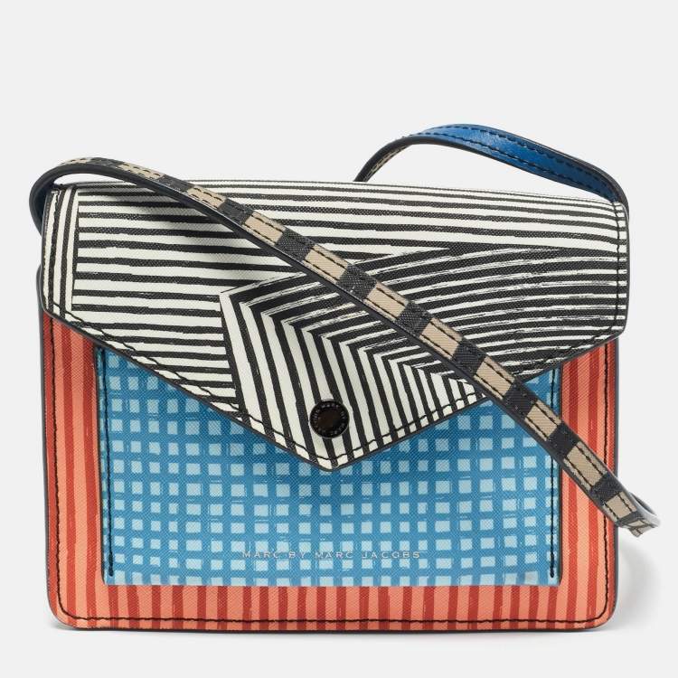 مملوكة مسبقًا Marc by Marc Jacobs Metropoli Stripe Multicolor Coated Canvas Crossbody Bag