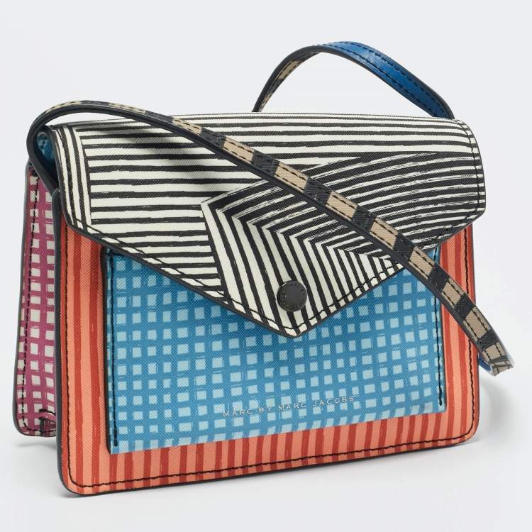 ممل وكة مسبقًا Marc by Marc Jacobs Metropoli Stripe Multicolor Coated Canvas Crossbody Bag