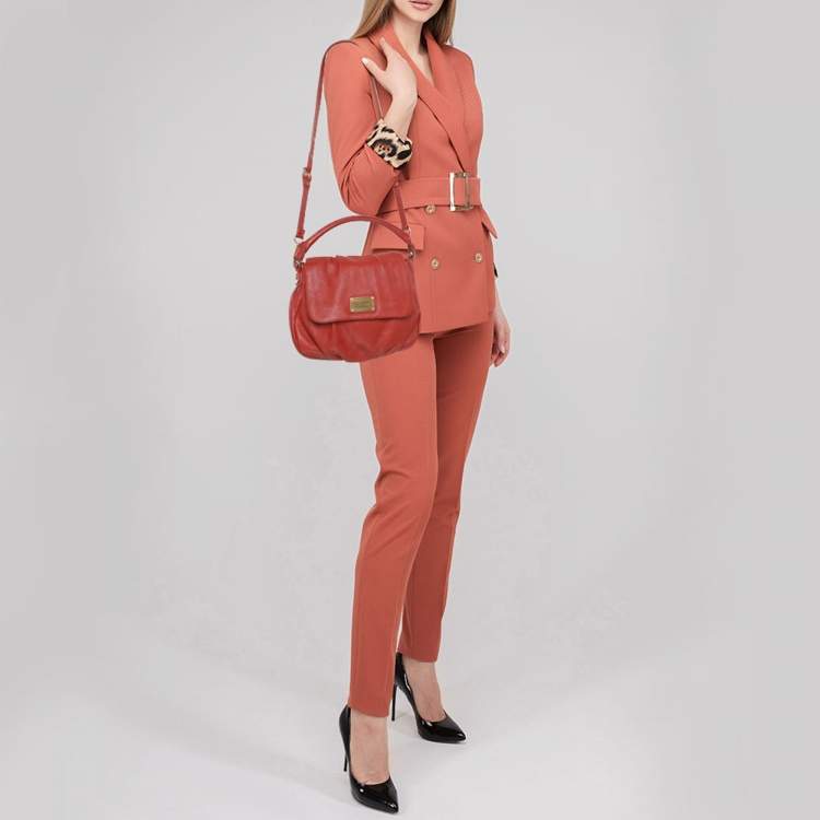 Pre Owned Marc by Marc Jacobs Q Lil Ukita Orange Leather Shoulder Bag