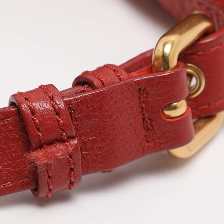 Pre Owned Marc by Marc Jacobs Q Lil Ukita Orange Leather Shoulder Bag