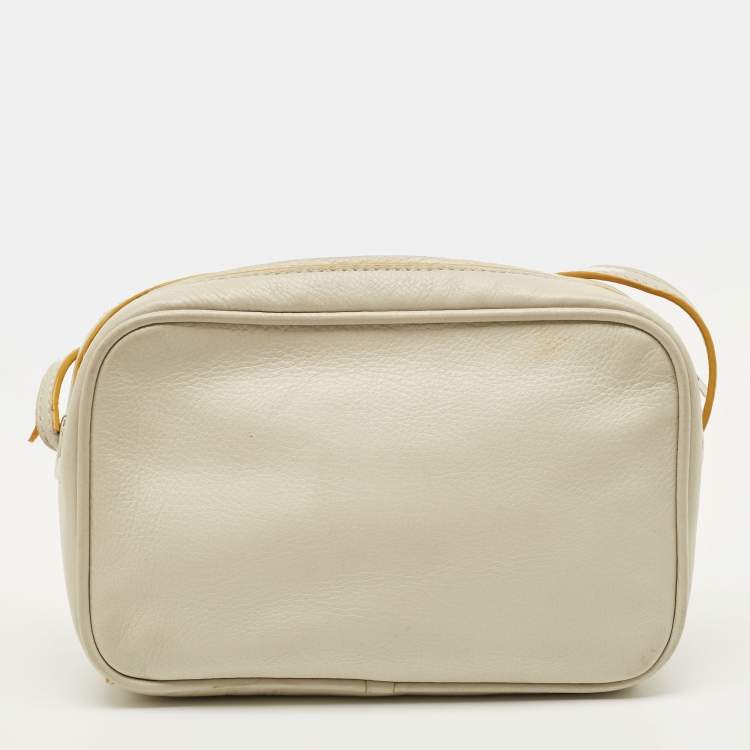 Pre Owned Marc by Marc Jacobs Sally Light Grey/Mustard Leather Crossbody Bag