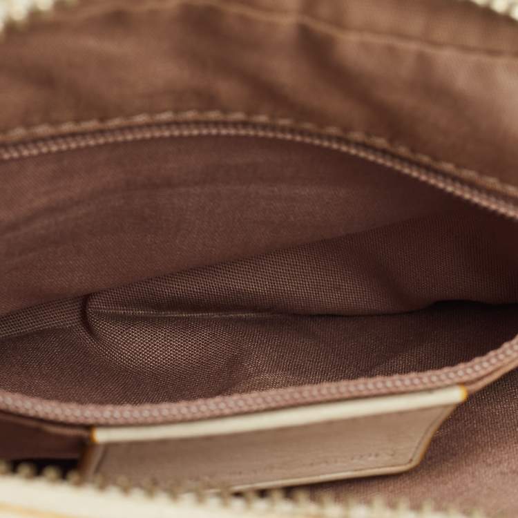 Pre Owned Marc by Marc Jacobs Sally Light Grey/Mustard Leather Crossbody Bag