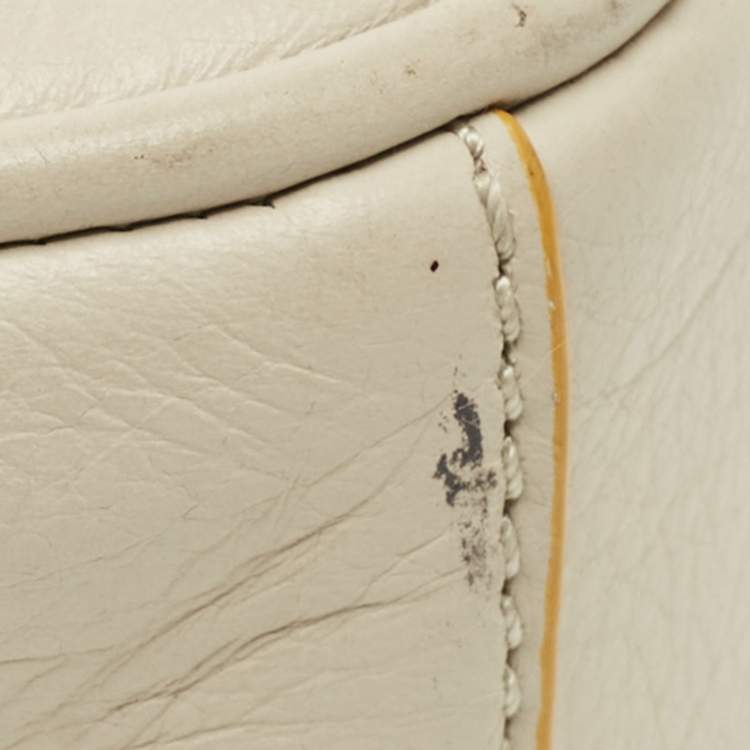 Pre Owned Marc by Marc Jacobs Sally Light Grey/Mustard Leather Crossbody Bag