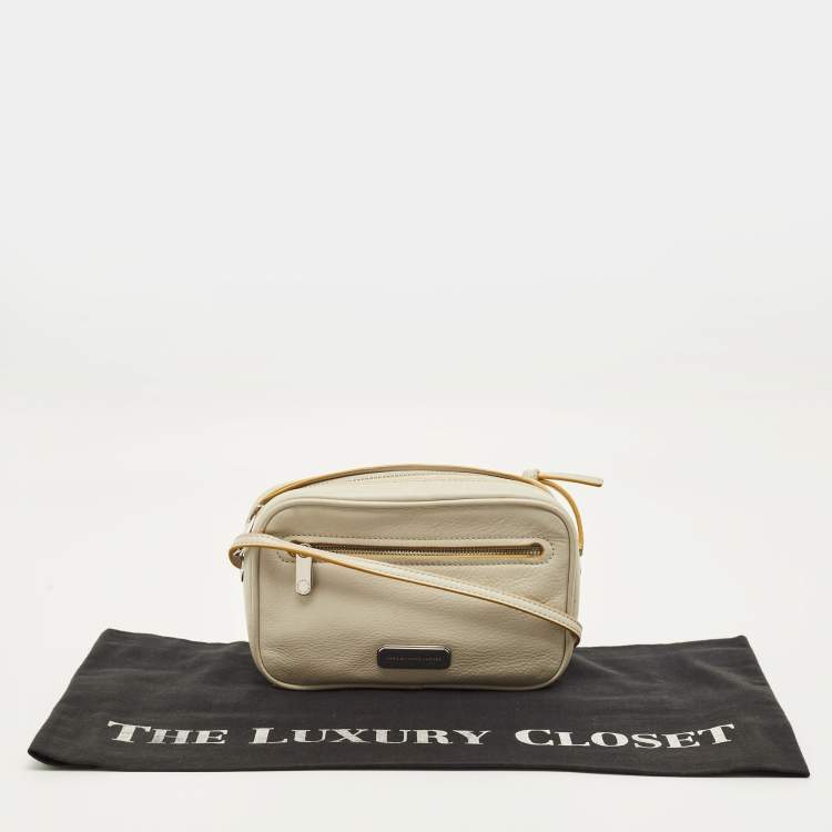 Pre Owned Marc by Marc Jacobs Sally Light Grey/Mustard Leather Crossbody Bag