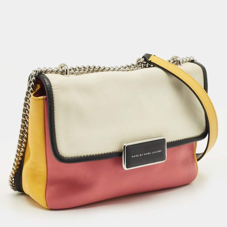 Pre Owned Marc by Marc Jacobs Rebel 24 Colorblock Leather Shoulder Bag