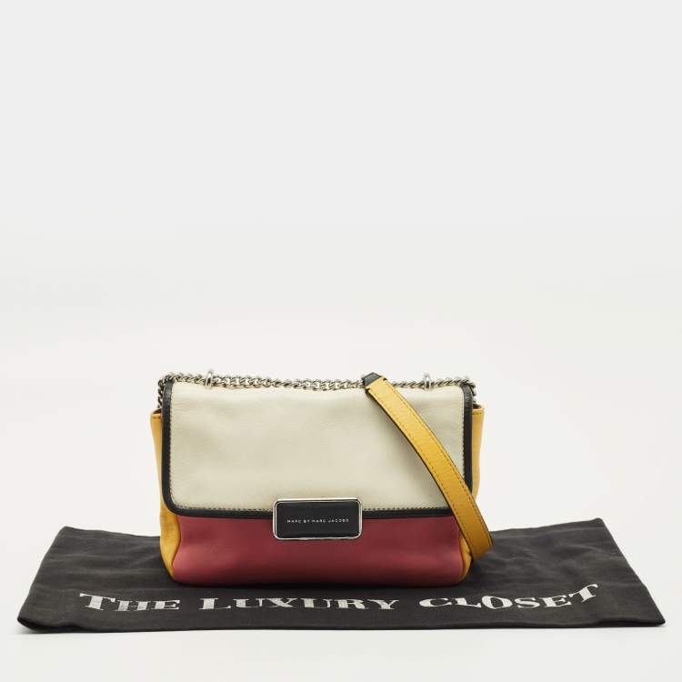 Pre Owned Marc by Marc Jacobs Rebel 24 Colorblock Leather Shoulder Bag