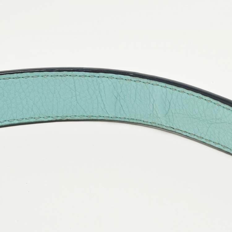 Pre Owned Marc by Marc Jacobs Classic Q Percy Turquoise Blue Leather Crossbody Bag