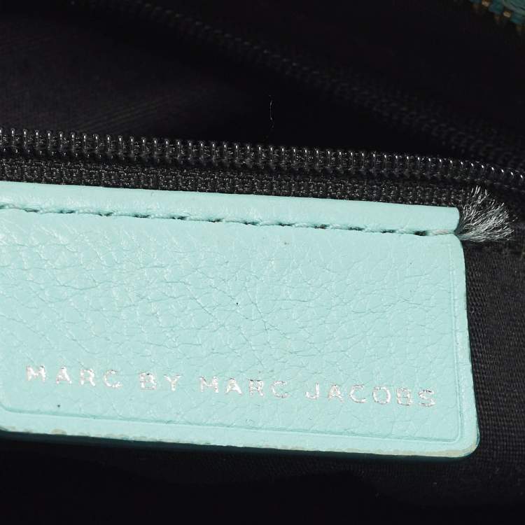 Pre Owned Marc by Marc Jacobs Classic Q Percy Turquoise Blue Leather Crossbody Bag