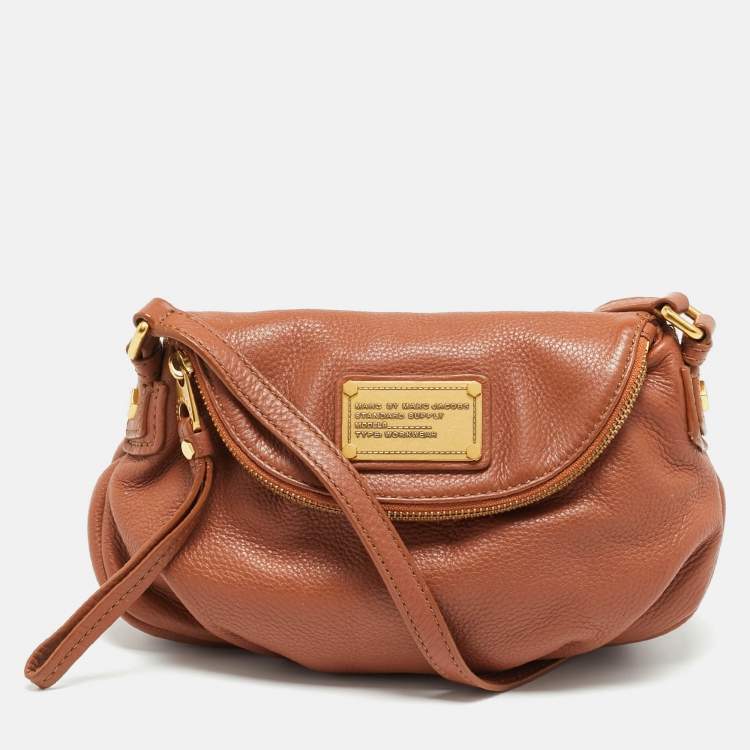 Pre Owned Marc by Marc Jacobs Classic Q Natasha Brown Leather Crossbody Bag