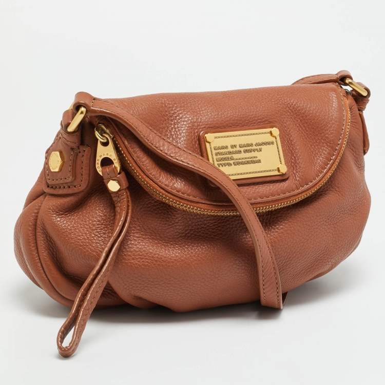 Pre Owned Marc by Marc Jacobs Classic Q Natasha Brown Leather Crossbody Bag
