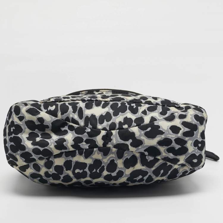 Pre Owned Marc by Marc Jacobs Preppy Natasha Black/White Leopard Print Nylon Crossbody Bag