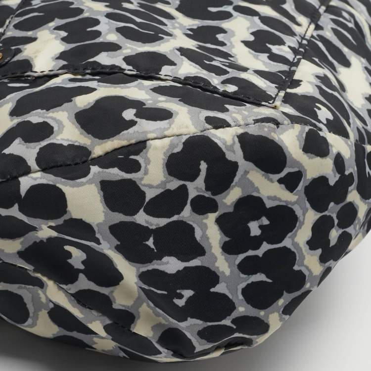 Pre Owned Marc by Marc Jacobs Preppy Natasha Black/White Leopard Print Nylon Crossbody Bag