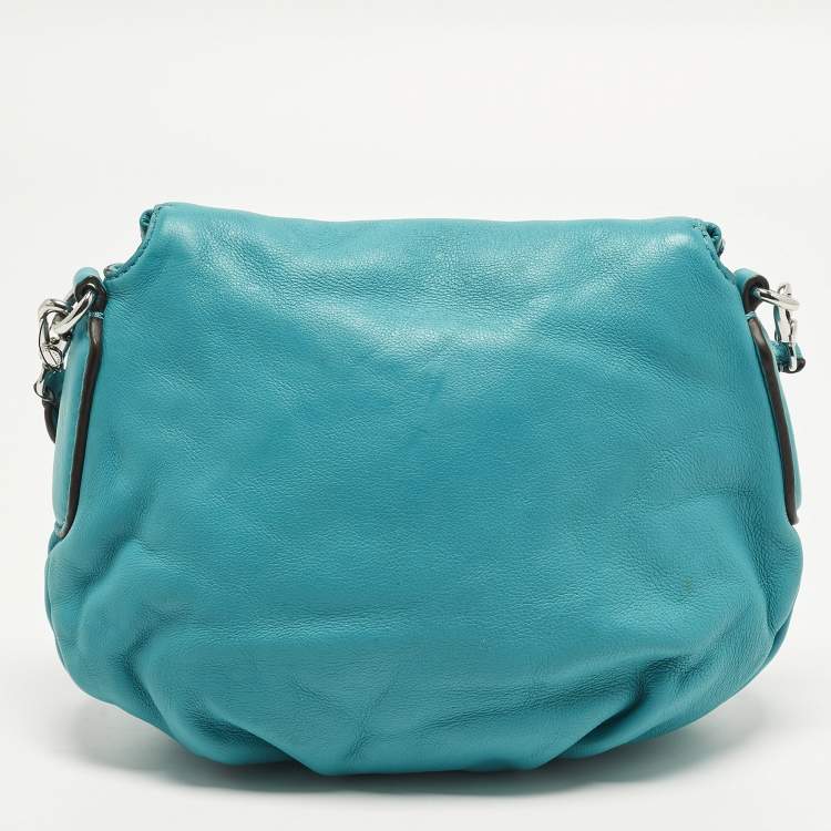 Pre Owned Marc by Marc Jacobs Classic Q Natasha Teal Green Leather Shoulder Bag