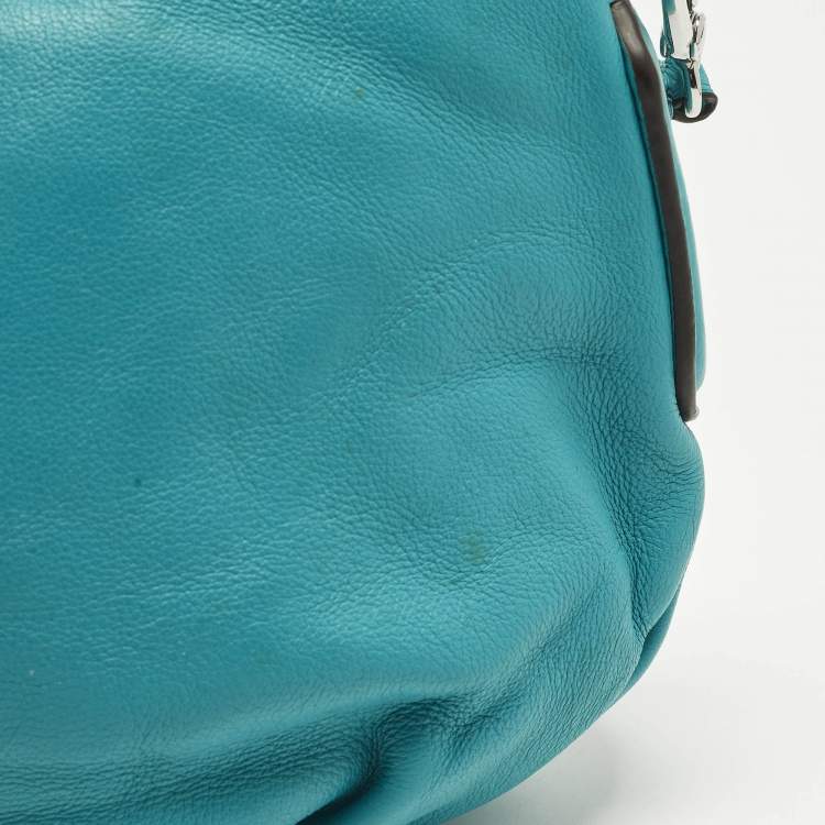 Pre Owned Marc by Marc Jacobs Classic Q Natasha Teal Green Leather Shoulder Bag