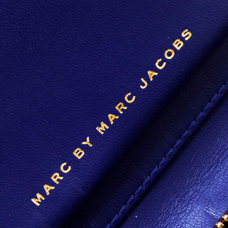 Pre Owned Marc by Marc Jacobs Brown/Red Leopard Print Coated Canvas Wingman Wallet