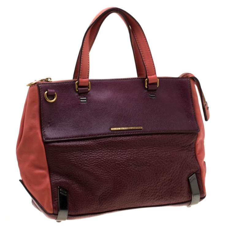 Pre Owned Marc by Marc Jacobs Tri Color Leather Sheltered Island Satchel