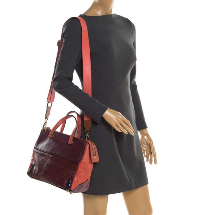 Pre Owned Marc by Marc Jacobs Tri Color Leather Sheltered Island Satchel