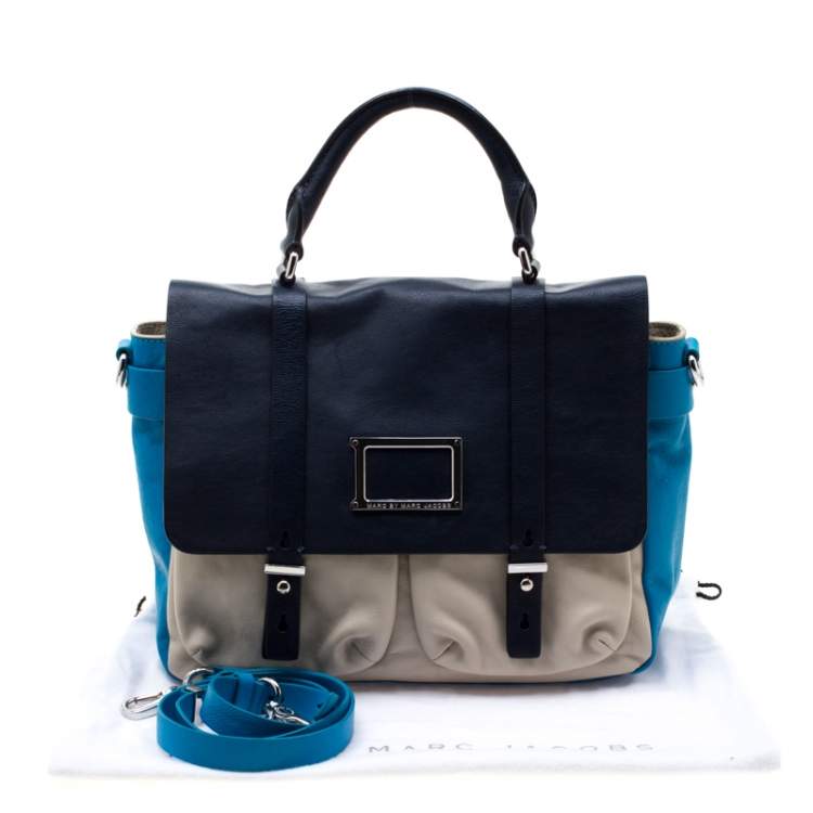 Pre Owned Marc by Marc Jacobs Tri Color Leather Werdie Top Handle Bag