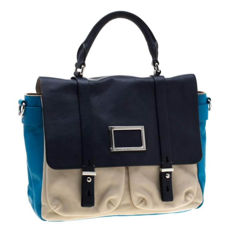 Pre Owned Marc by Marc Jacobs Tri Color Leather Werdie Top Handle Bag