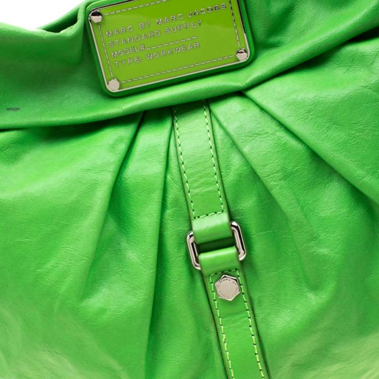 مملوكة مسبقًا Marc By Marc Jacobs Neon Green Leather Workwear Hobo