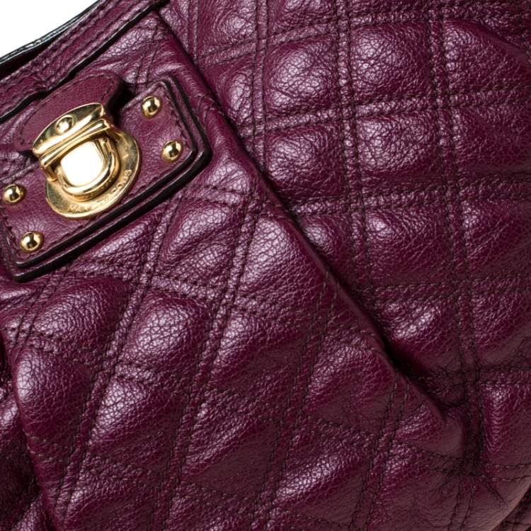 Pre Owned Marc Jacob Burgundy Quilted Leather Shoulder Bag