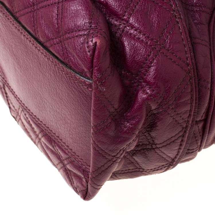 Pre Owned Marc Jacob Burgundy Quilted Leather Shoulder Bag