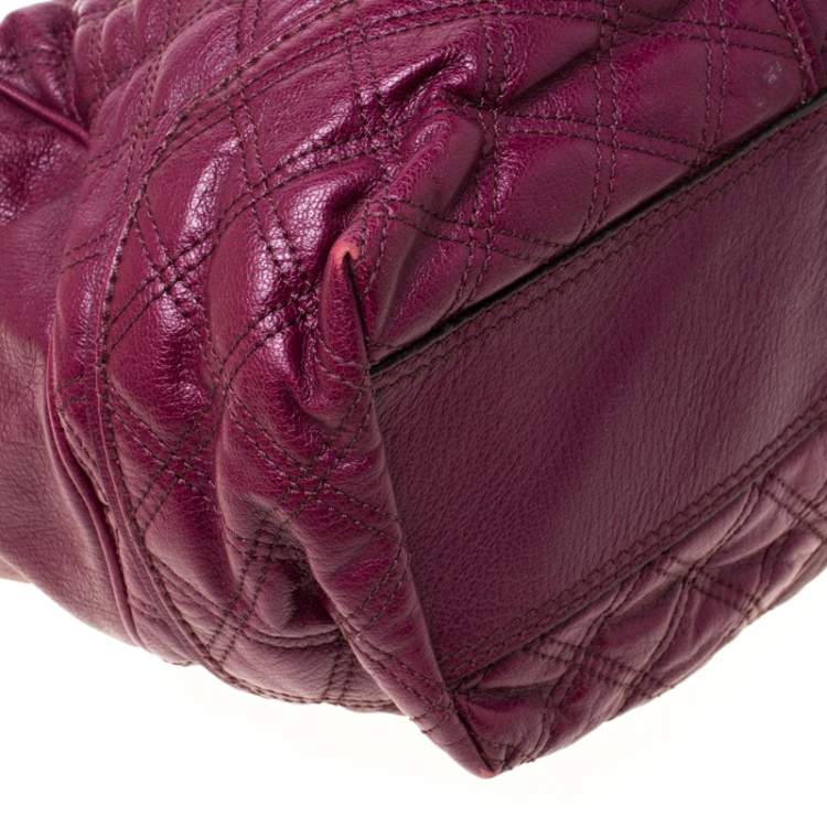 Pre Owned Marc Jacob Burgundy Quilted Leather Shoulder Bag