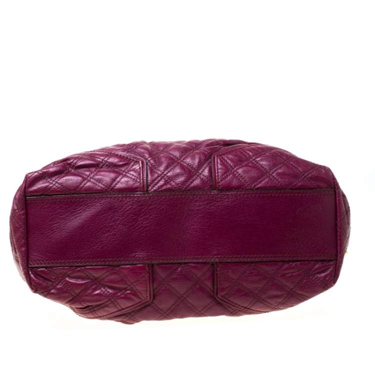Pre Owned Marc Jacob Burgundy Quilted Leather Shoulder Bag
