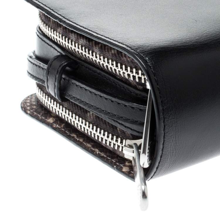 مملوكة مسبقًا Marc by Marc Jacobs Black Leather and Embossed Snakeskin Crossbody Bag